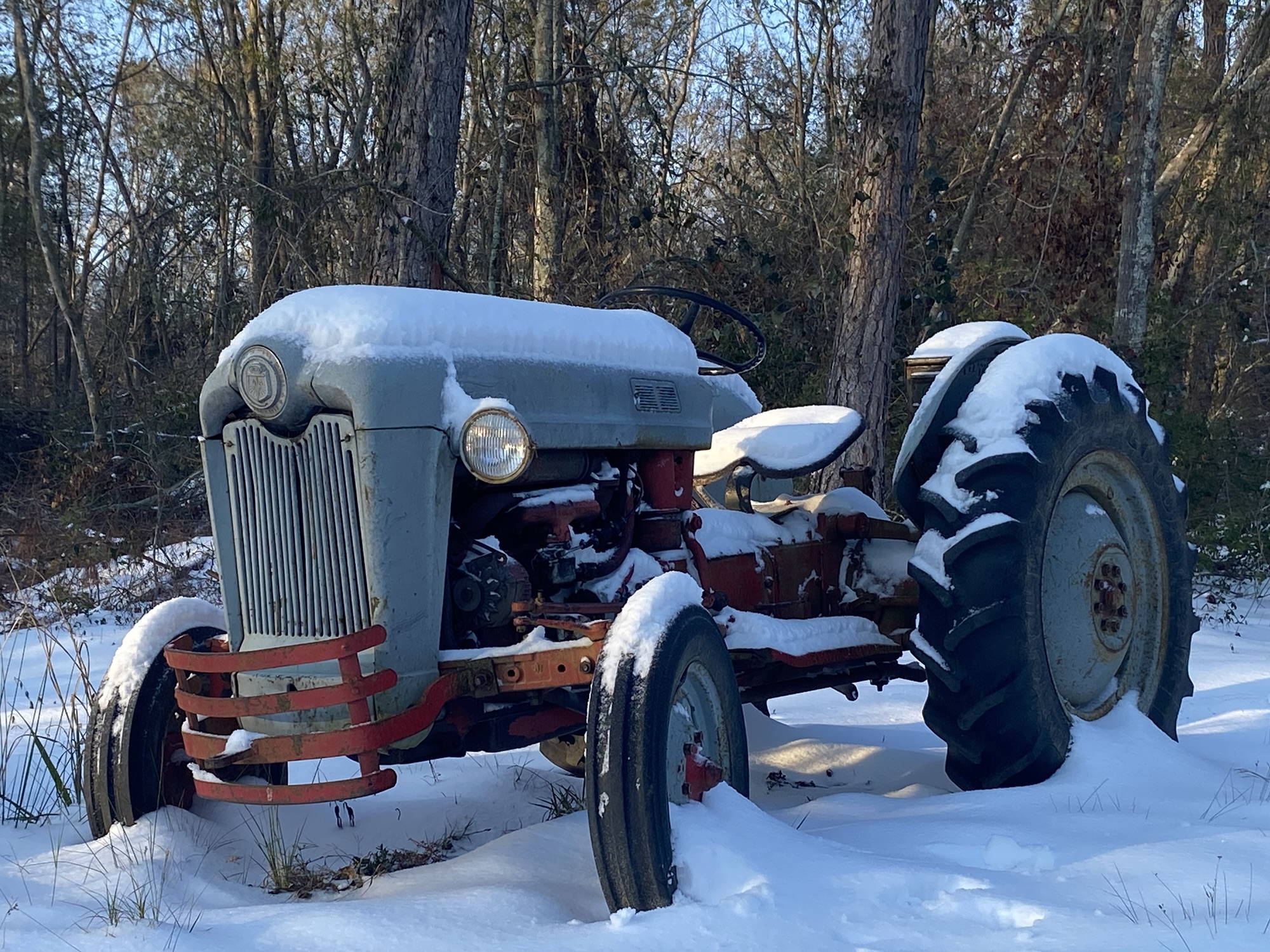 Ol' Bessie covered in snow. 
